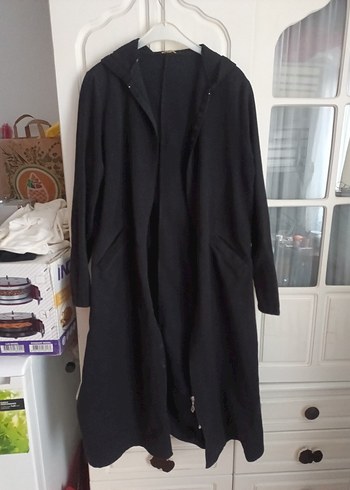 kapüşonlu Fermuarlı Uzun Kadın Kaban - Görsel 3