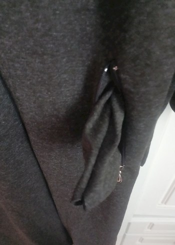 Uzun kemerli Fermuarlı cepli Kadın Kaban - Görsel 5