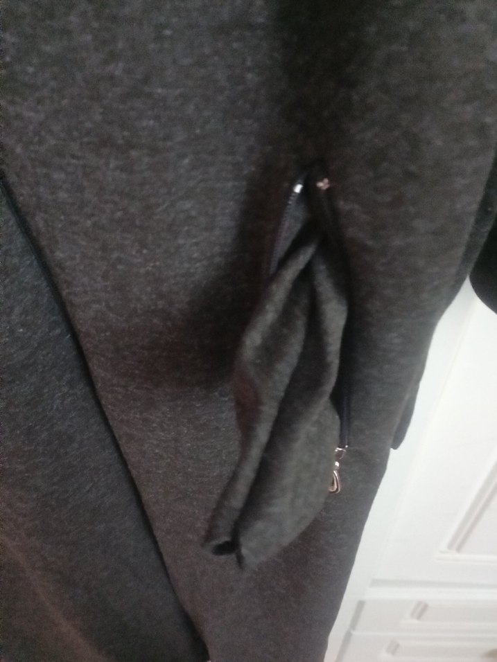 Uzun kemerli Fermuarlı cepli Kadın Kaban - Görsel 5