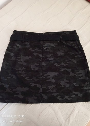 Kadın Siyah Kamuflaj Mini Etek - Görsel 4