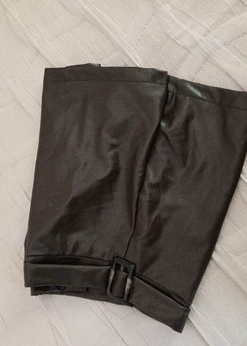 Kahverengi Deri Mini Şort - Görsel 7