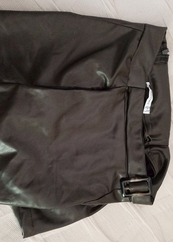 Kahverengi Deri Mini Şort - Görsel 5