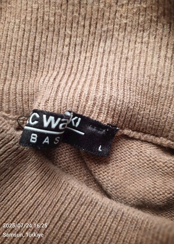 Kahverengi Yünlü Boğazlı unisex Kazak - Görsel 5