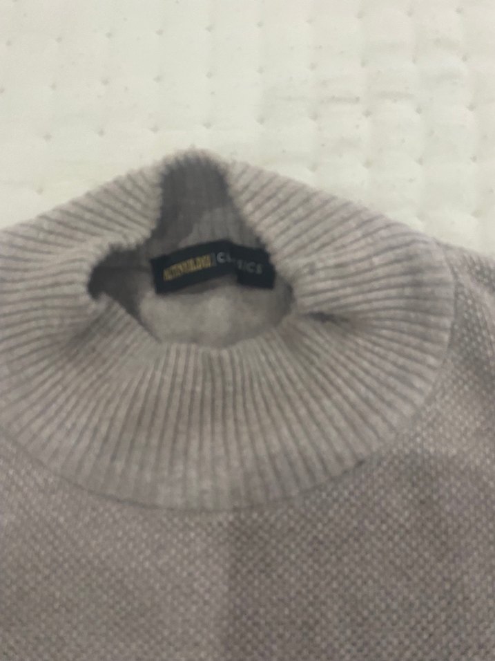 bej rengi erkek tek bogazlı kazak - Görsel 2