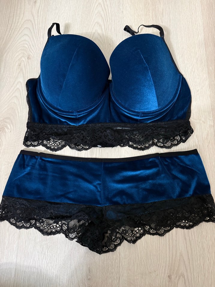 LACİVER KADİFE DETAYLI SÜTYEN TAKIM - Görsel 4