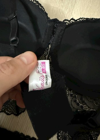 Siyah Dantel Sütyen Takım 80B Destekli - Görsel 4