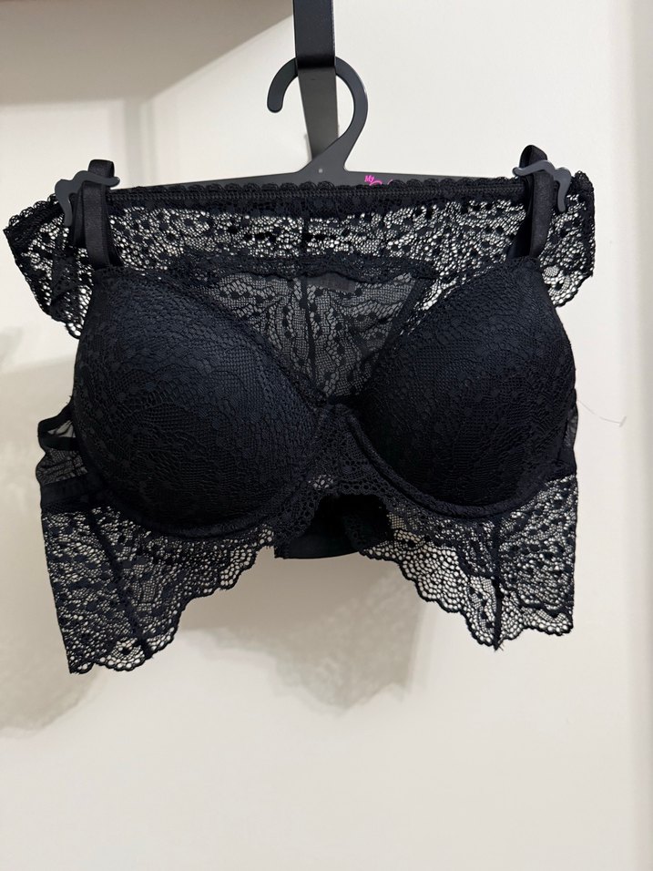 Siyah Dantel Sütyen Takım 80B Destekli - Görsel 5
