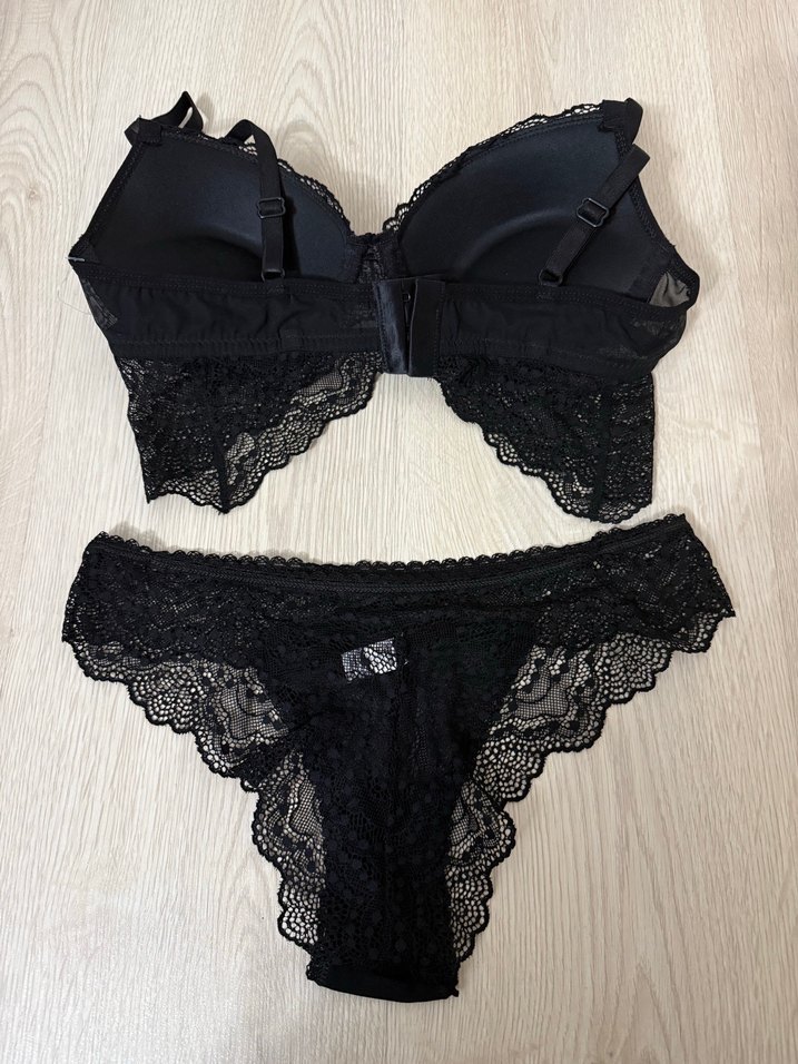 Siyah Dantel Sütyen Takım 80B Destekli - Görsel 3
