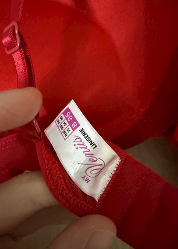 Kırmızı Sütyen Takım 90B Destekli - Görsel 5