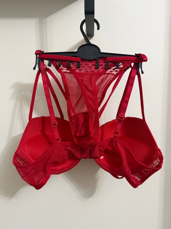 Kırmızı Sütyen Takım 90B Destekli - Görsel 2