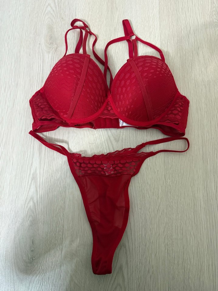 Kırmızı Sütyen Takım 90B Destekli - Görsel 3
