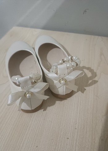 İnci Detaylı Beyaz Kız Çocuk Babet - Görsel 4