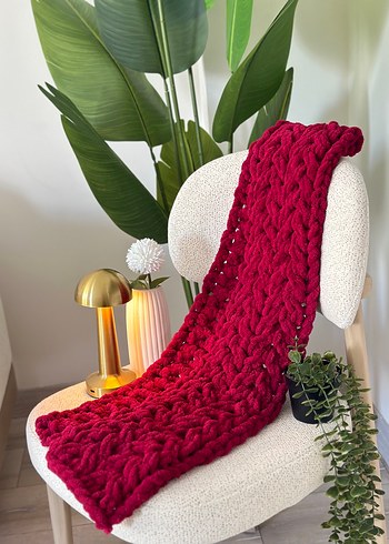 American Vintage Bordo puffy el örgüsü atkı