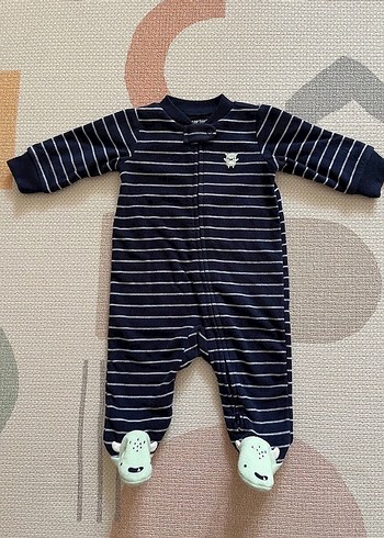 3 Ay Beden Uzun Kollu Kahverengi Bebek Tulum