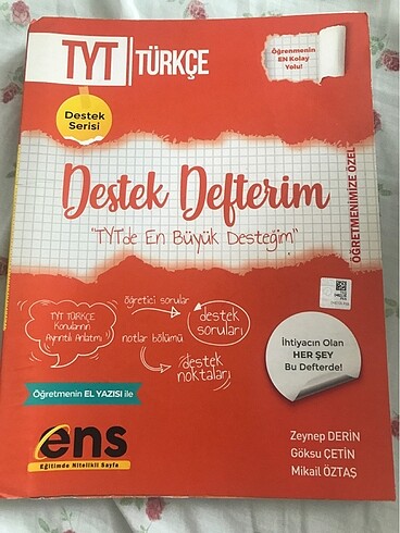 ENS YAYINLARI TYT TÜRKÇE DESTEK DEFTERİ