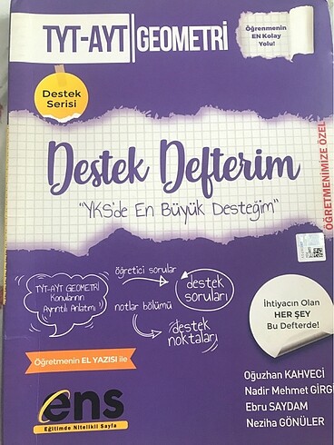 ENS YAYINLARI TYT AYT GEOMETRİ DESTEK DEFTERİ