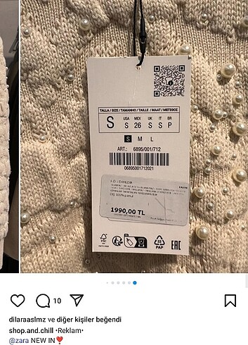 s Beden ten rengi Renk ZARA İncili Dokulu Kazak