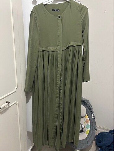 Yeşil plise tunik