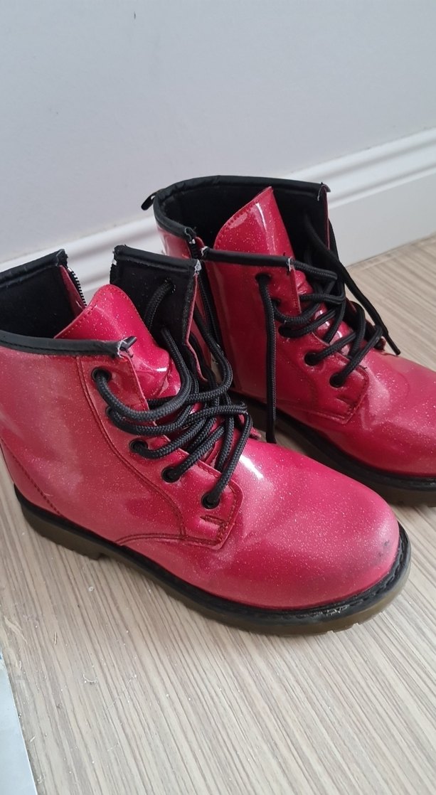 deichmann simli parlak kırmızı bot 34 - Görsel 2