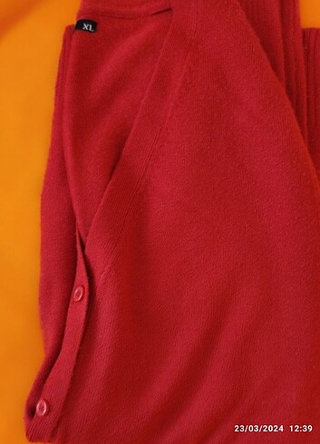 Kırmızı hırka yünlü.. L - Görsel 3