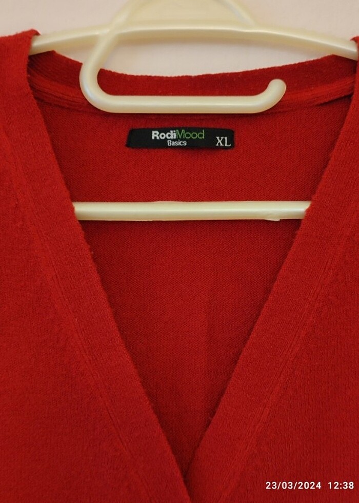 Kırmızı hırka yünlü.. L - Görsel 2