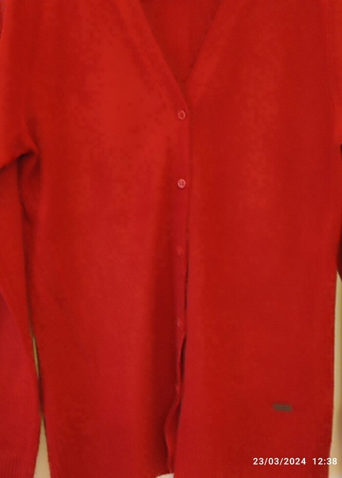 Kırmızı hırka yünlü.. L - Görsel 5