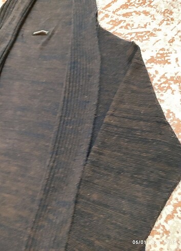 Kapişonlu pamuklu kadın hırka uzun xl - Görsel 7