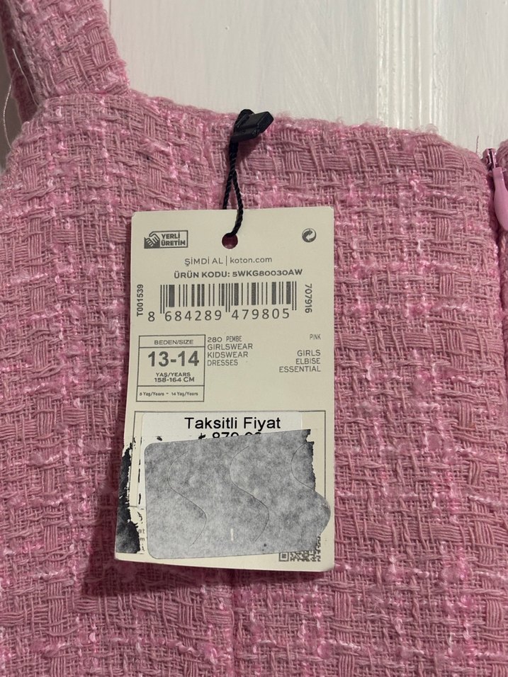 Koton Kids Pembe Tüvit Elbise - Görsel 4