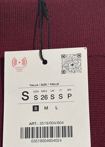 Zara Bordo Triko Mini Etek - Görsel 3