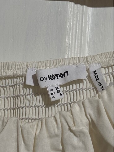 xs Beden beyaz Renk Koton Kare Yaka Balon Kol Crop