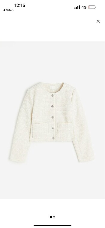 xs Beden beyaz Renk H&M Bukle Ceket