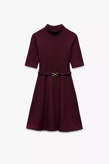 Zara Zara Bordo Triko Elbise