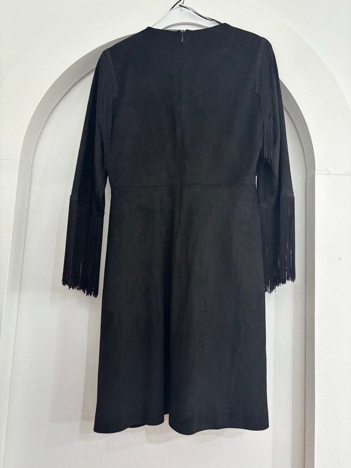 Zara Siyah Püskül Detaylı Mini Elbise - Görsel 5