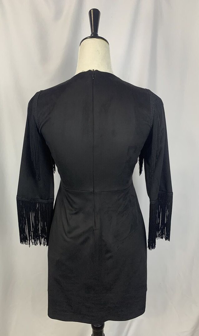 Zara Siyah Püskül Detaylı Mini Elbise - Görsel 2