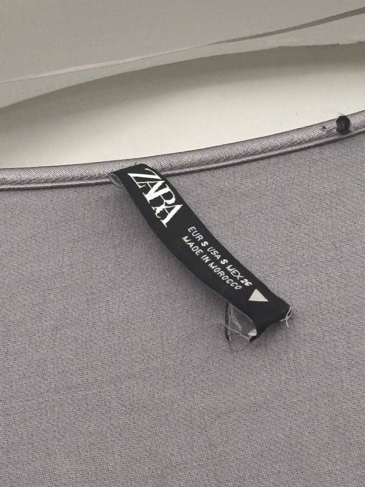 Zara Gri Saten Mini Elbise - Görsel 4