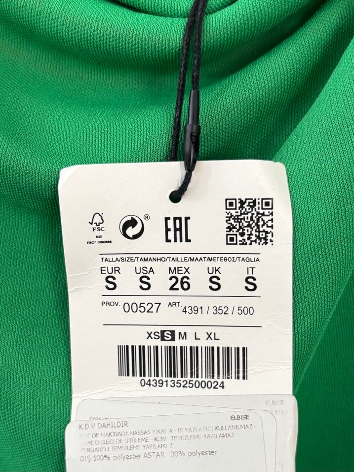 Pull&Bear Yeşil Drapeli Uzun Elbise - Görsel 4