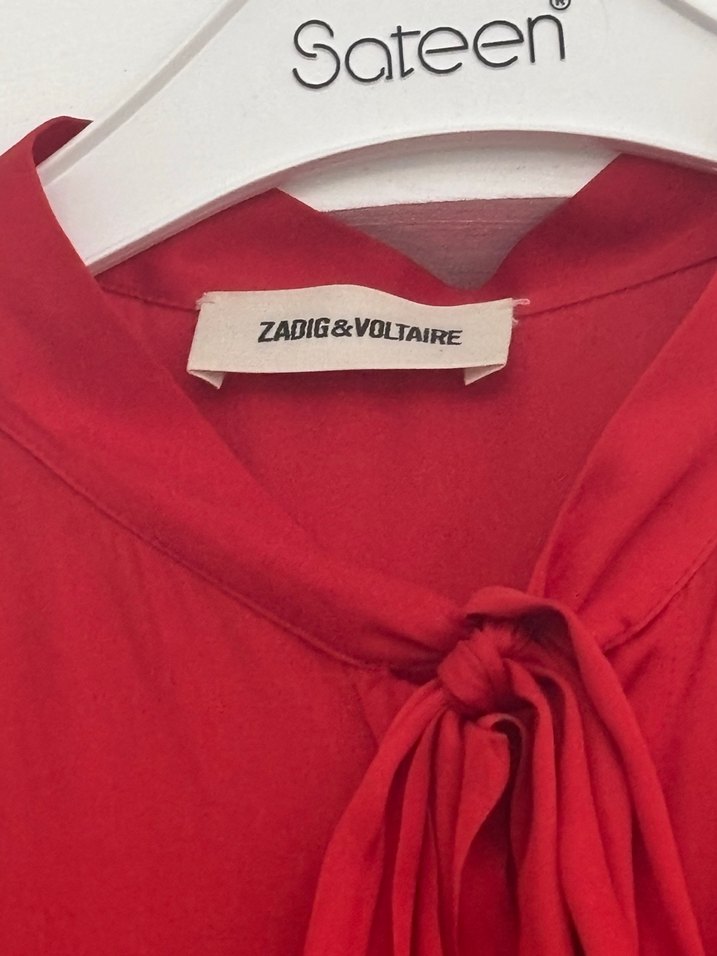 Zadig & Voltaire Kırmızı Bağlamalı Bluz - Görsel 4