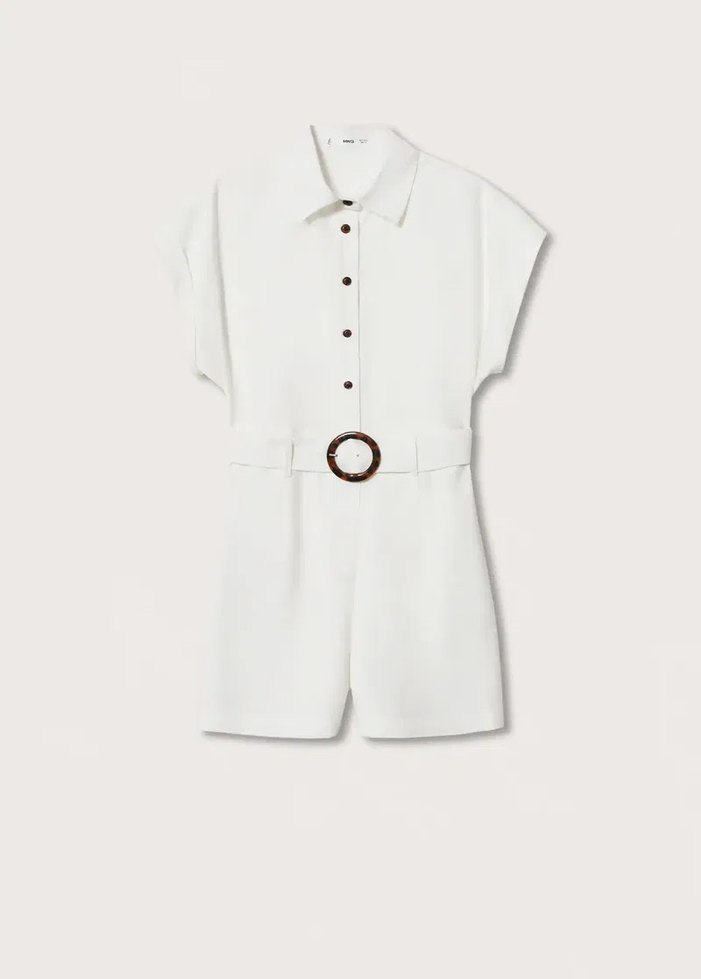 Mango Kemerli Beyaz Tulum - Görsel 3