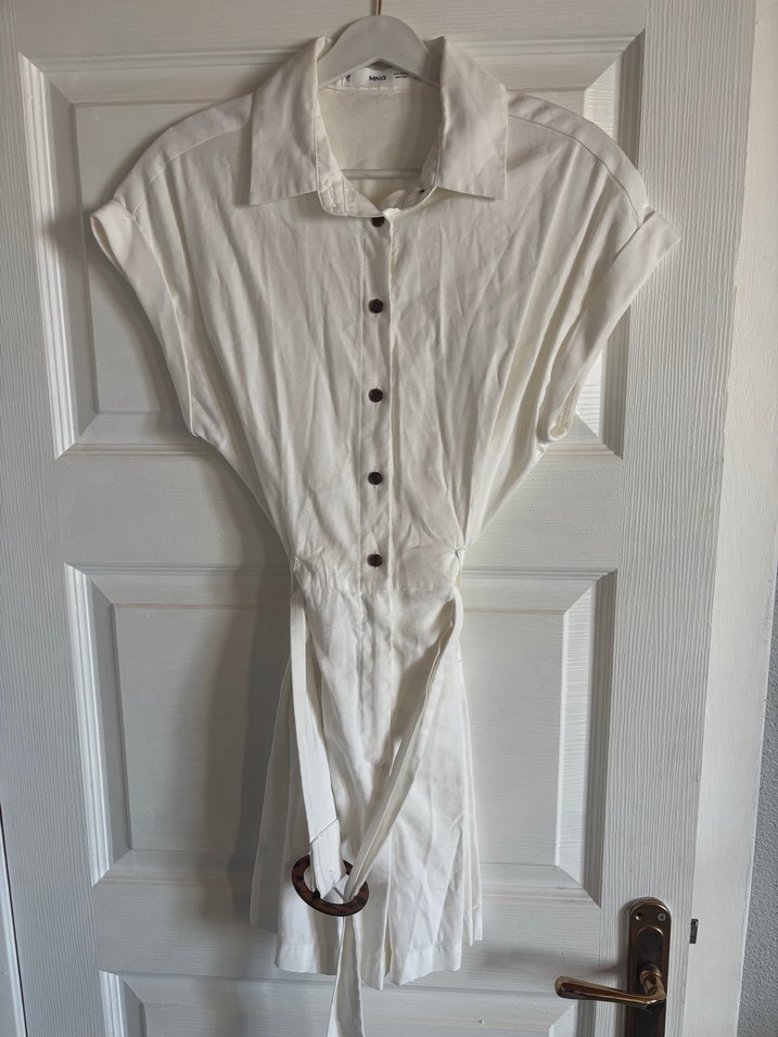 Mango Kemerli Beyaz Tulum - Görsel 5