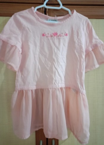 Pembe Kız Çocuk Fırfırlı Bluz