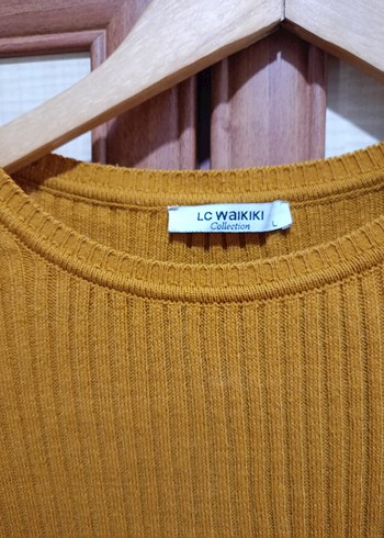 LC Waikiki Sarı Uzun Kollu Triko Kadın Elbise