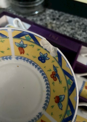 Altı Parça Sarı Desenli Kahve Fincanı Seti - Görsel 6