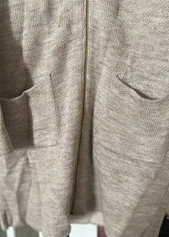 Gri Uzun Hamile Keten Ceket L ve XL bedene de olur tahminim - Görsel 2