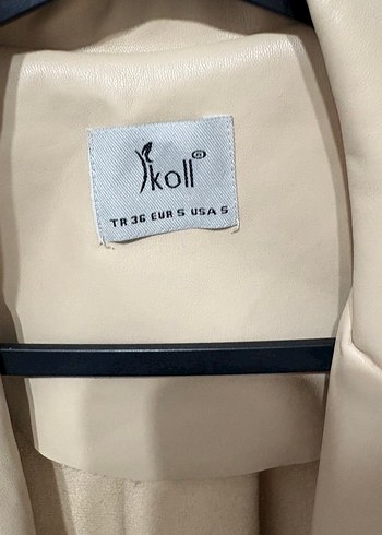 Bej Kadın Deri Midi Blazer Ceket - Görsel 3