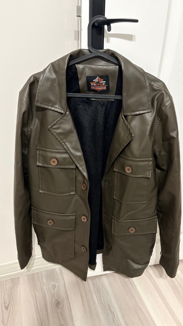 Erkek içi kürklü deri ceket - Görsel 2