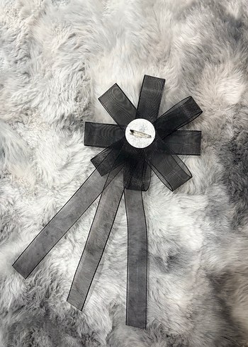 Gri Gotik Fiyonk İnci Detaylı bohça aksesuarı - Görsel 2