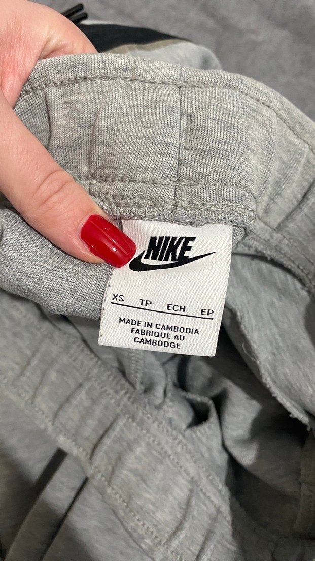 Nike Gri Bağcıklı Eşofman Altı techfleece ERKEK - Görsel 2