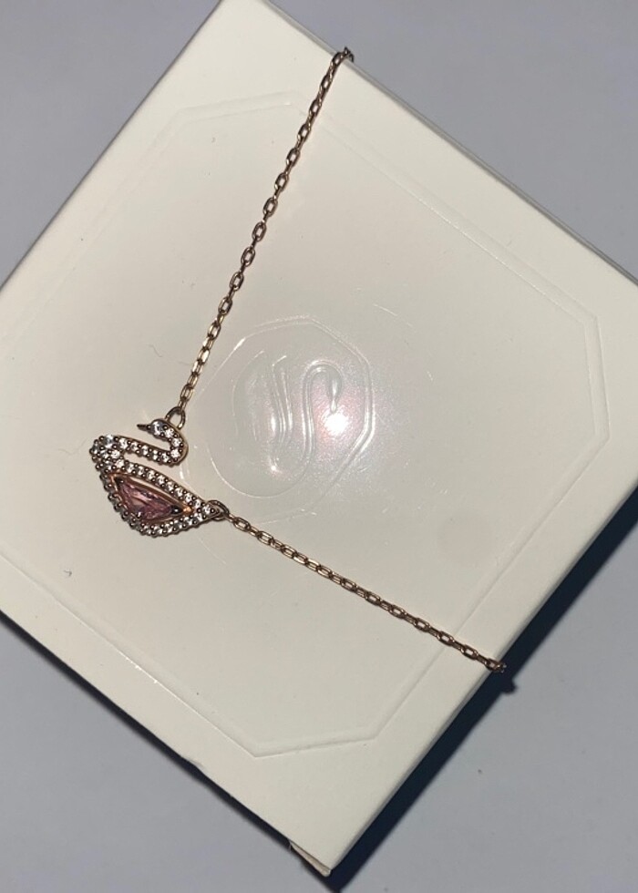 swaroski kuğu kolye - Görsel 1