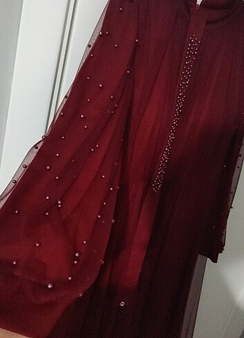 50 Beden bordo Renk Abiye elbise