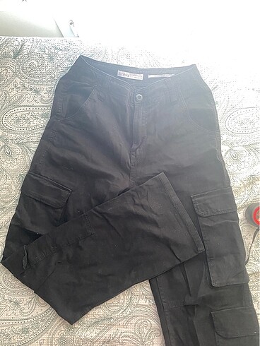 bershka cok cepli fitilli kargo pantolon